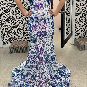 Jovani Multicolor Sequin Prom Dress